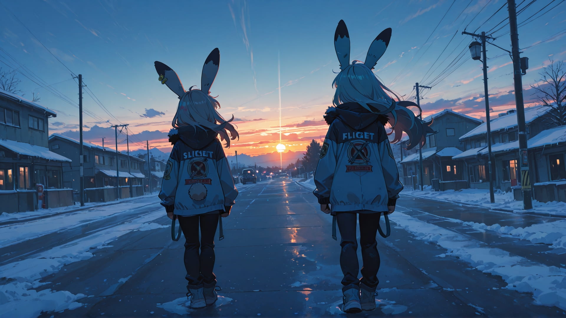 Blue Sunset Sky Zinegeist smartphone wallpaper free download, vertical 9:16 format, Blue, Sunset, Sky, Winter