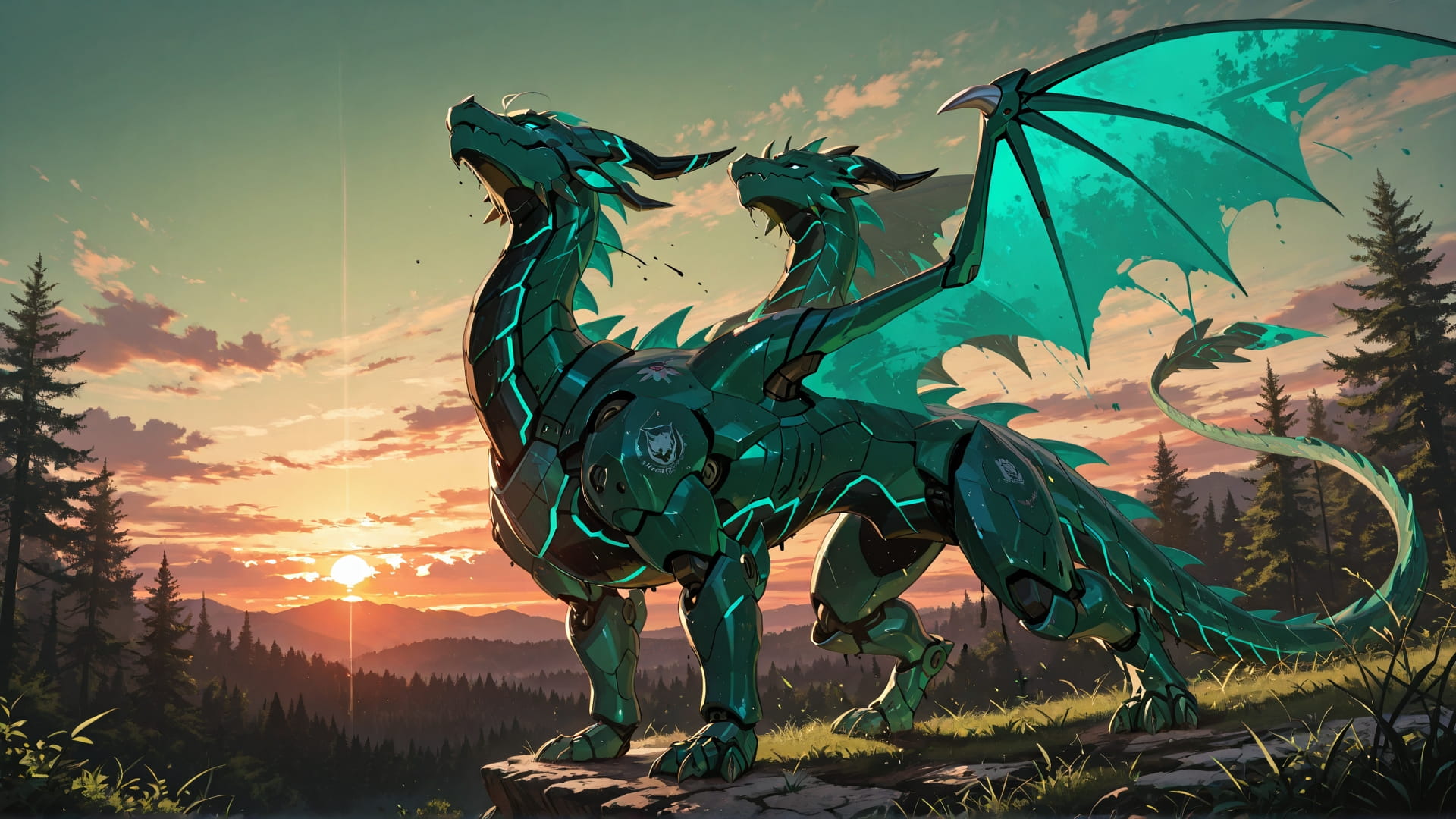 Green Sunset Nature Zinegeist smartphone wallpaper free download, vertical 16:9 format, Green, Sunset, Nature, Summer