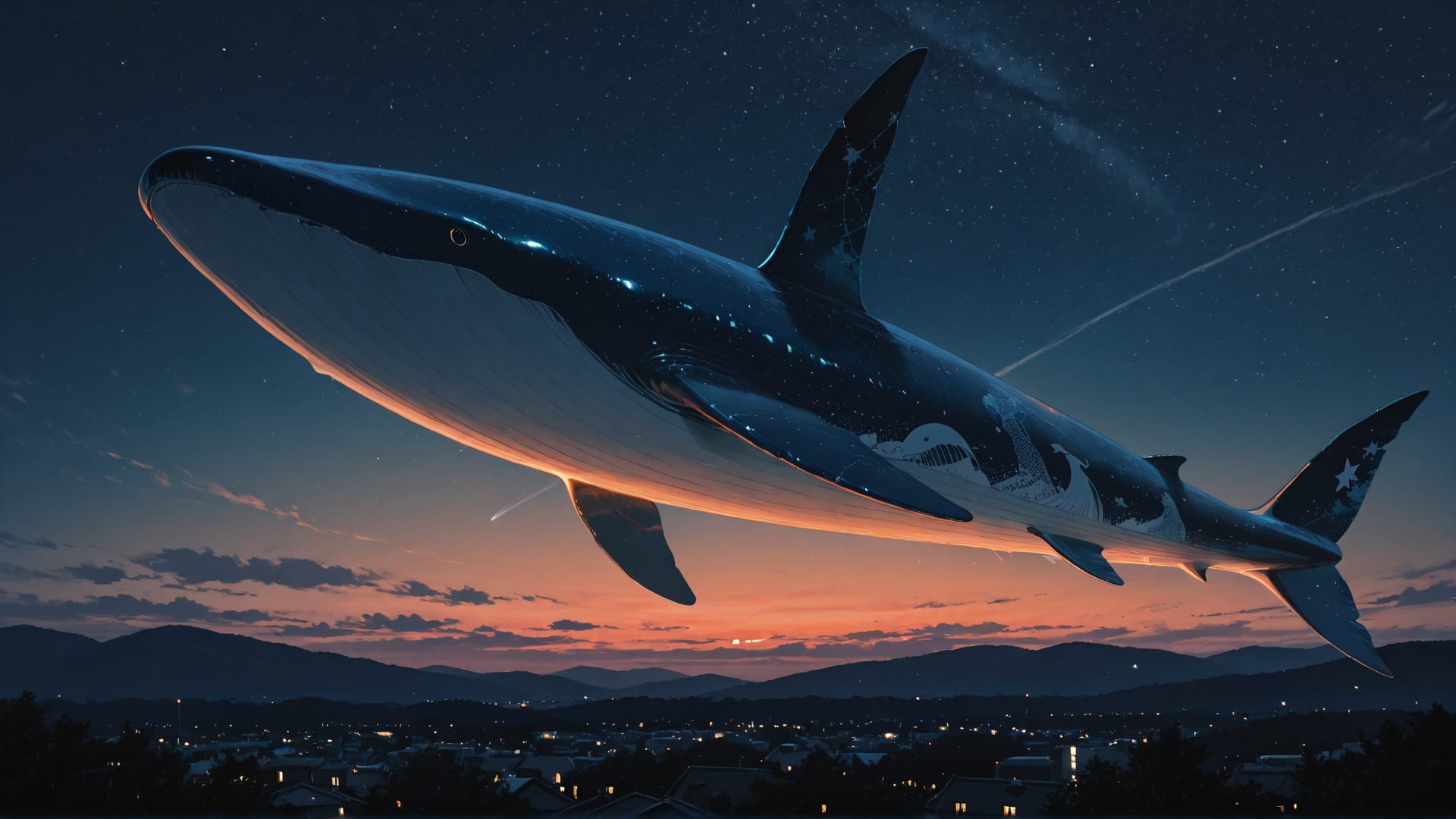 Orange Night Sky Zinegeist smartphone wallpaper free download, vertical 16:9 format, Orange, Night, Sky, Spring