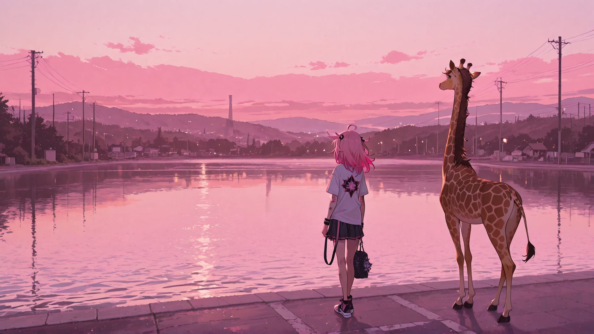 Pink Afternoon Sea Zinegeist smartphone wallpaper free download, vertical 16:9 format, Pink, Afternoon, Sea, Summer