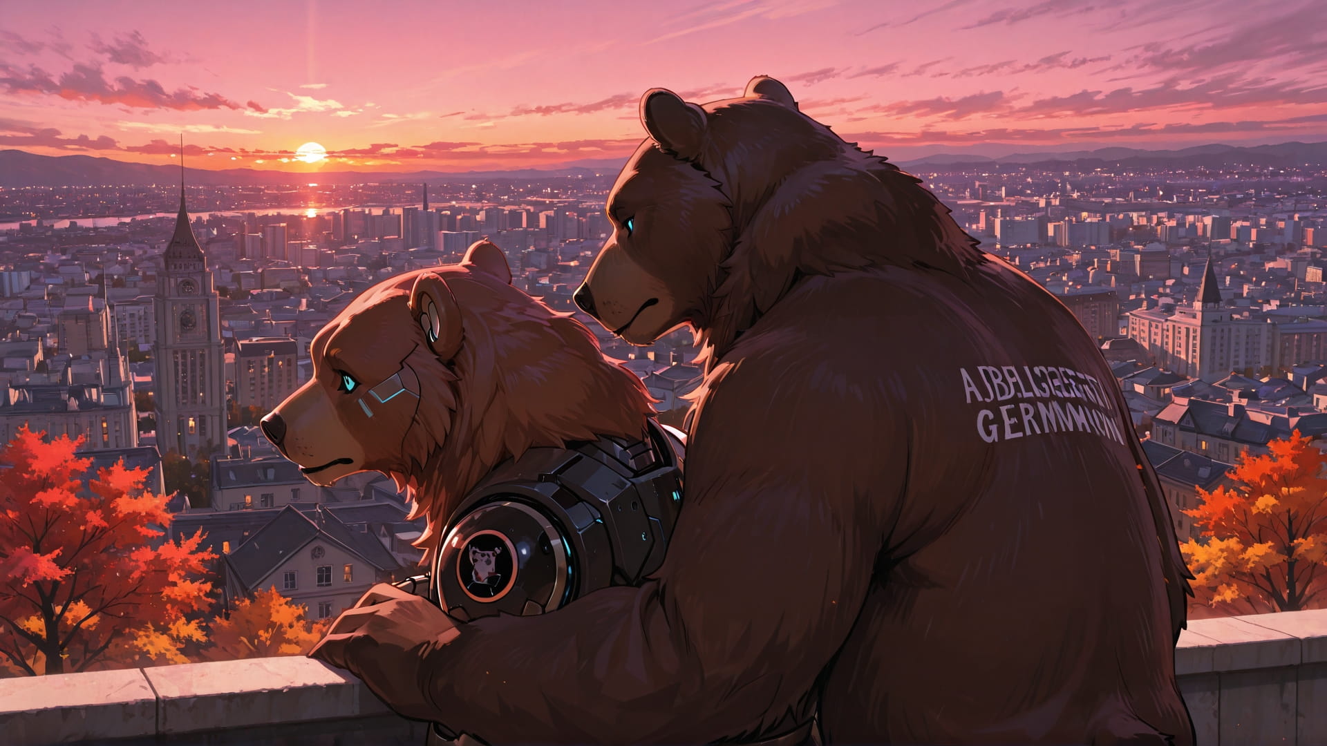 Pink Sunset City Zinegeist smartphone wallpaper free download, vertical 16:9 format, Pink, Sunset, City, Autumn