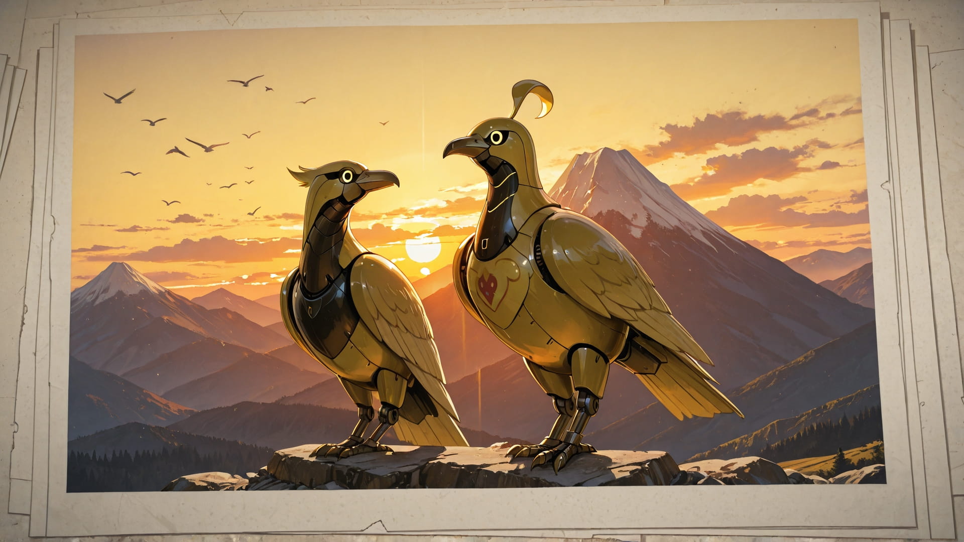 Yellow Sunset Mountain Zinegeist smartphone wallpaper free download, vertical 16:9 format, Yellow, Sunset, Mountain, Summer