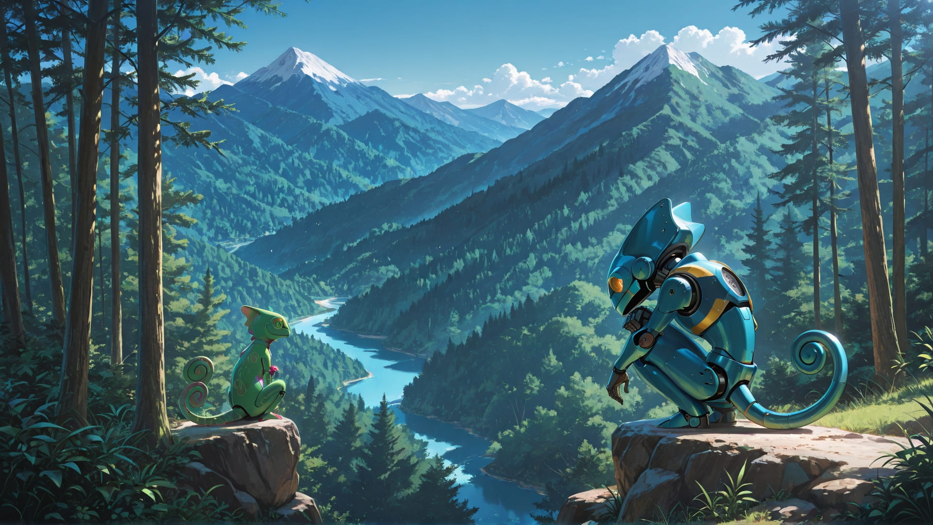 Blue Afternoon Mountain Palm smartphone wallpaper free download, vertical 16:9 format, Blue, Afternoon, Mountain, Summer