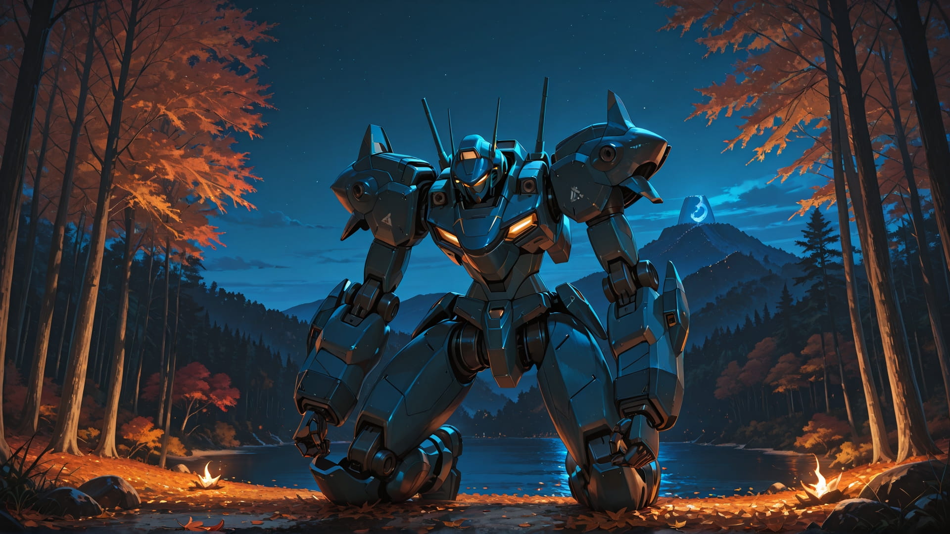 Blue Night Sea Palm smartphone wallpaper free download, vertical 9:16 format, Blue, Night, Sea, Autumn