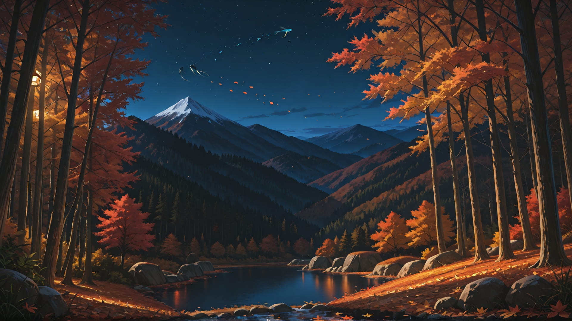 Brown Night Mountain Palm smartphone wallpaper free download, vertical 9:16 format, Brown, Night, Mountain, Autumn