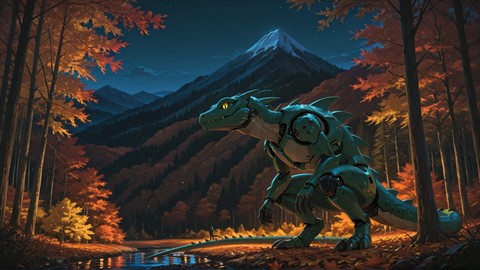 Green Night Mountain Palm smartphone wallpaper free download, vertical 16:9 format, Green, Night, Mountain, Autumn