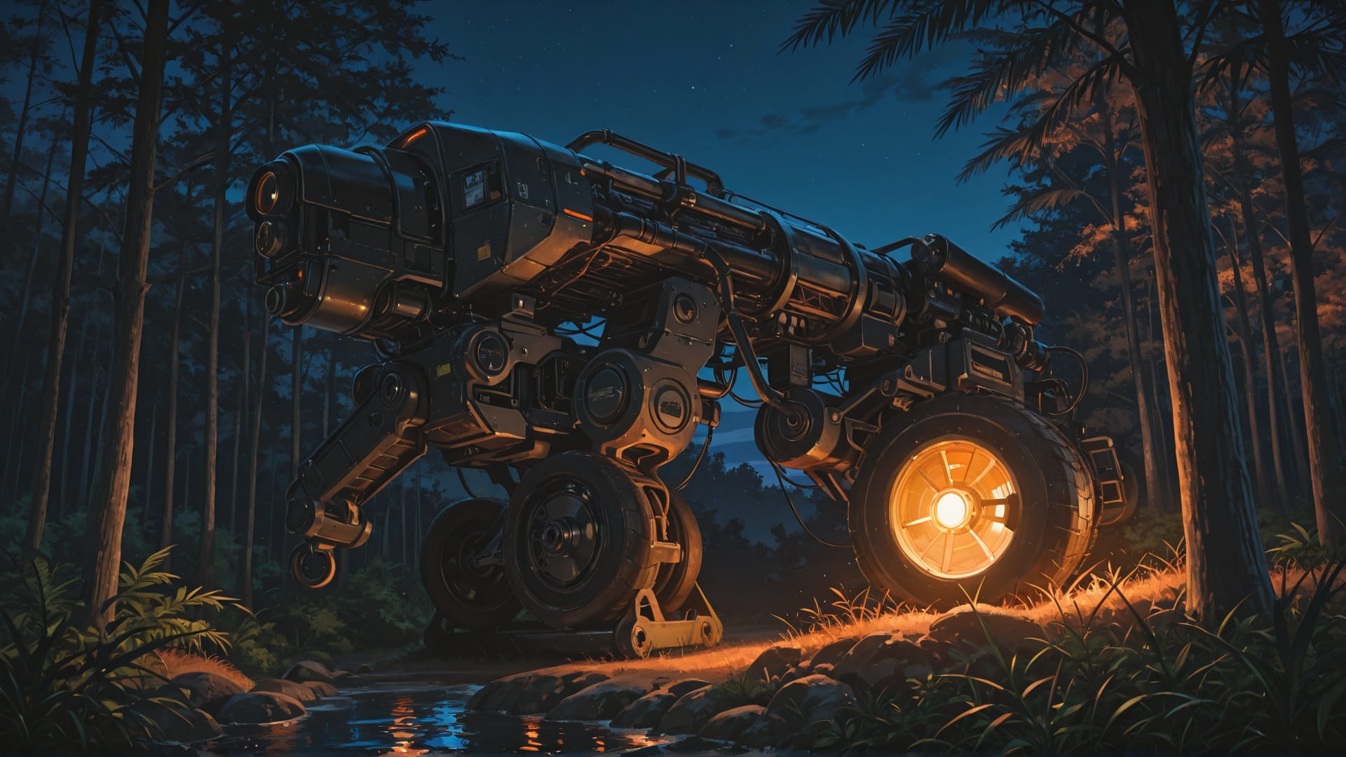 Orange Night Nature Palm smartphone wallpaper free download, vertical 16:9 format, Orange, Night, Nature, Summer