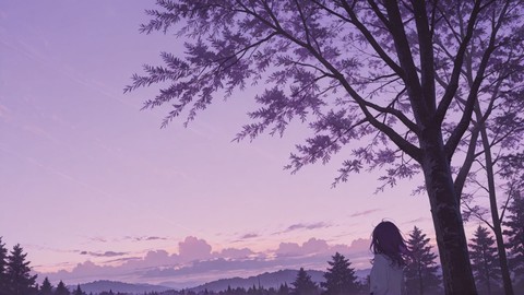 Purple Afternoon Sky Palm smartphone wallpaper free download, vertical 16:9 format, Purple, Afternoon, Sky, Spring 001