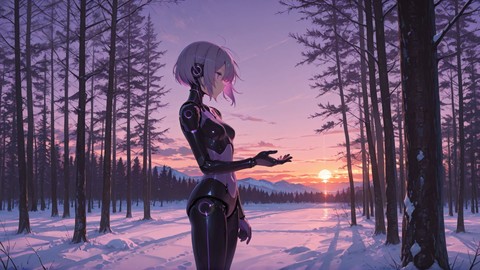 Purple Sunset Nature Palm smartphone wallpaper free download, vertical 16:9 format, Purple, Sunset, Nature, Winter