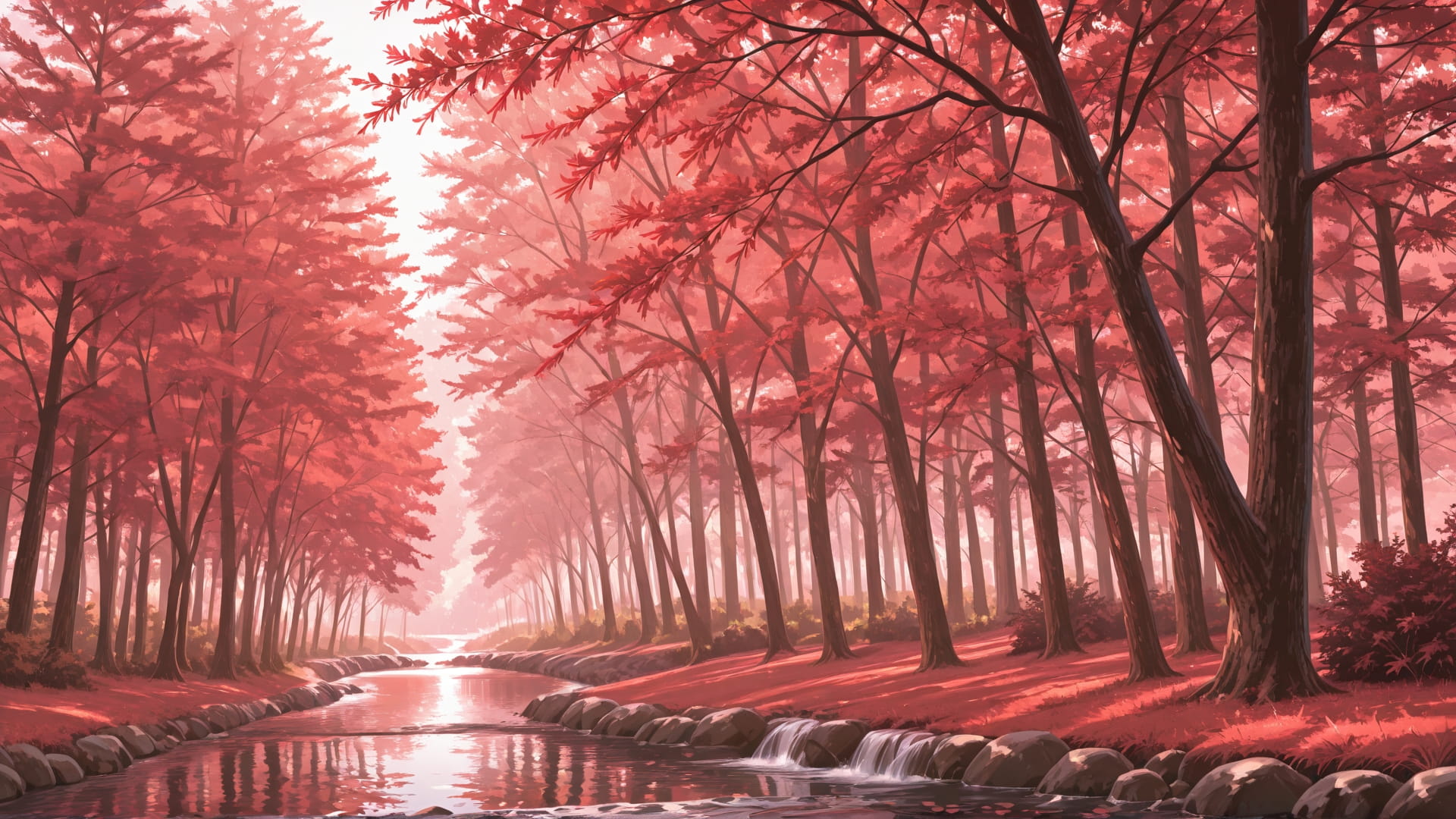 Red Afternoon Sea Palm smartphone wallpaper free download, vertical 16:9 format, Red, Afternoon, Sea, Spring 001