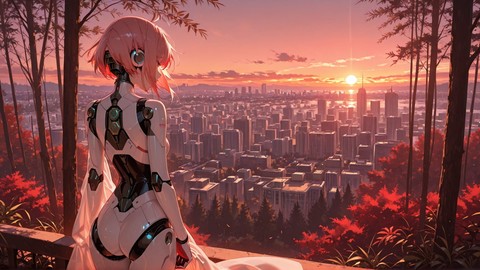 Red Sunset City Palm smartphone wallpaper free download, vertical 16:9 format, Red, Sunset, City, Spring