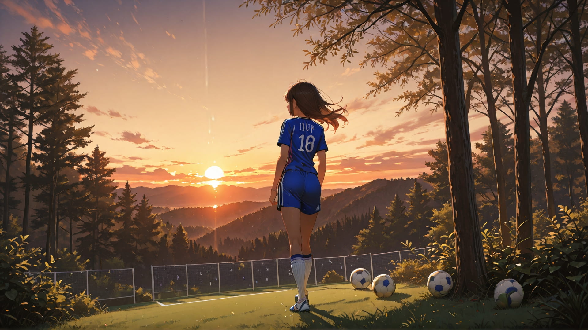 Brown Sunset Nature Soccer smartphone wallpaper free download, vertical 16:9 format, Brown, Sunset, Nature, Summer 001