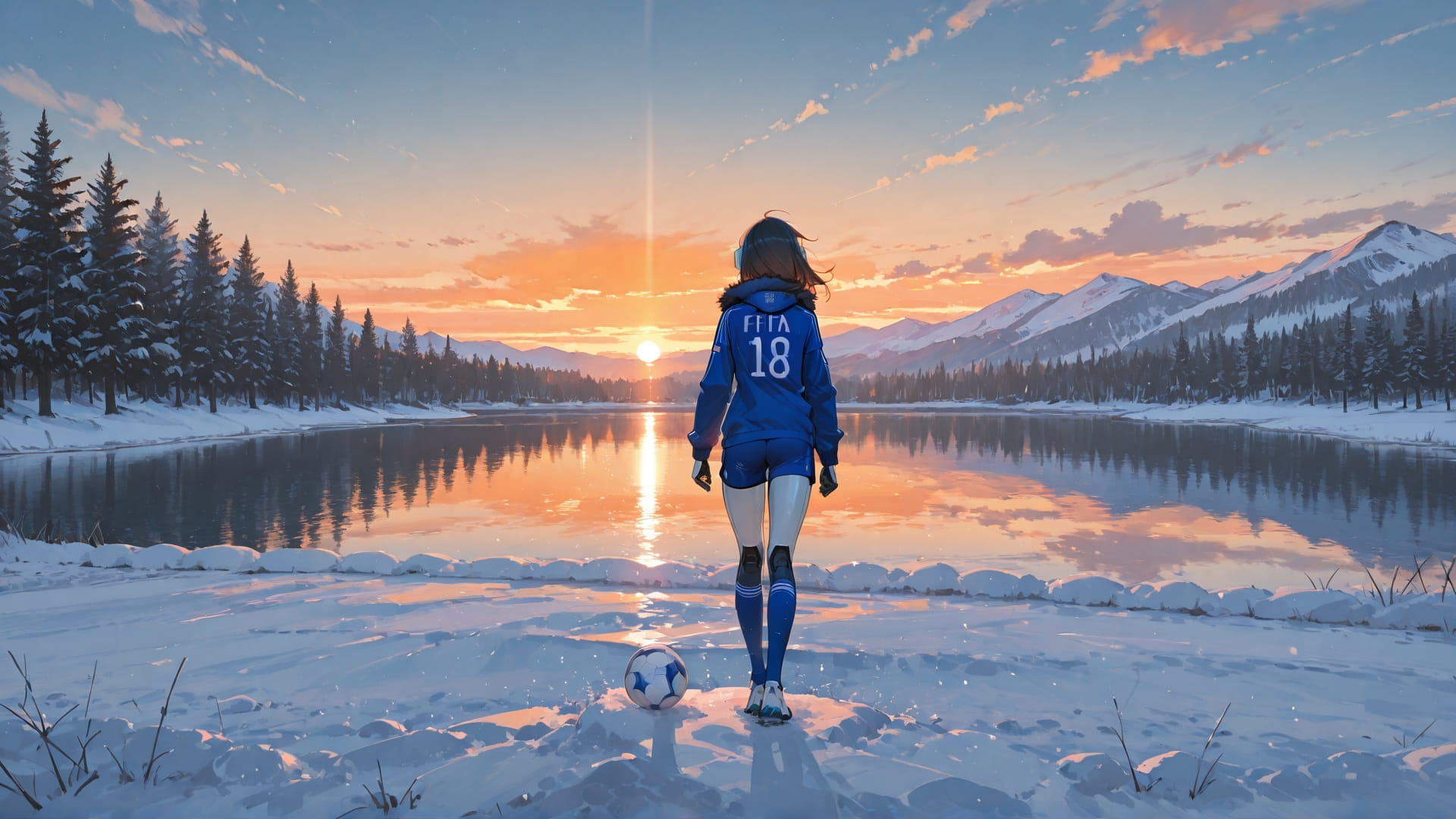 Orange Afternoon Sea Soccer smartphone wallpaper free download, vertical 16:9 format, Orange, Afternoon, Sea, Winter