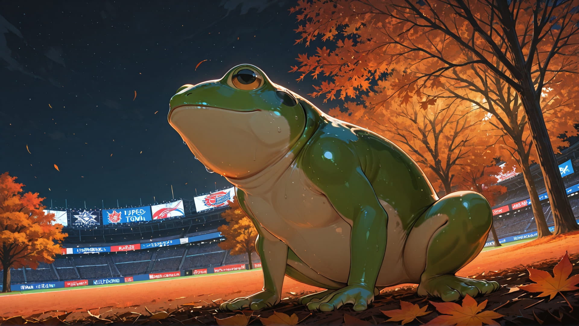 Orange Night City Soccer smartphone wallpaper free download, vertical 9:16 format, Orange, Night, City, Autumn