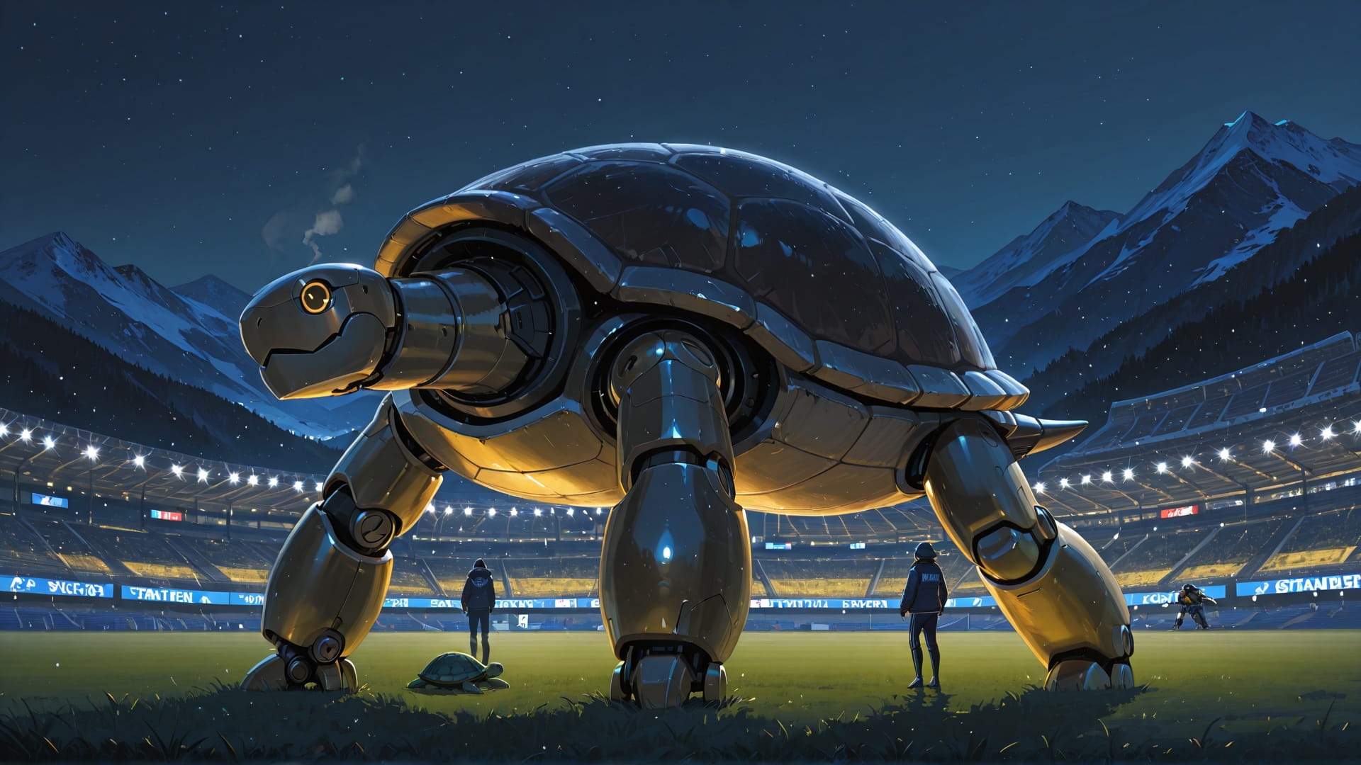 Yellow Night Mountain Soccer smartphone wallpaper free download, vertical 16:9 format, Yellow, Night, Mountain, Winter