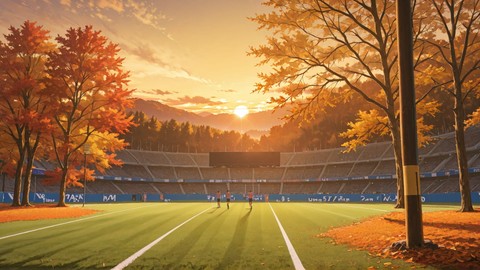 Yellow Sunset Nature Soccer smartphone wallpaper free download, vertical 9:16 format, Yellow, Sunset, Nature, Autumn 001