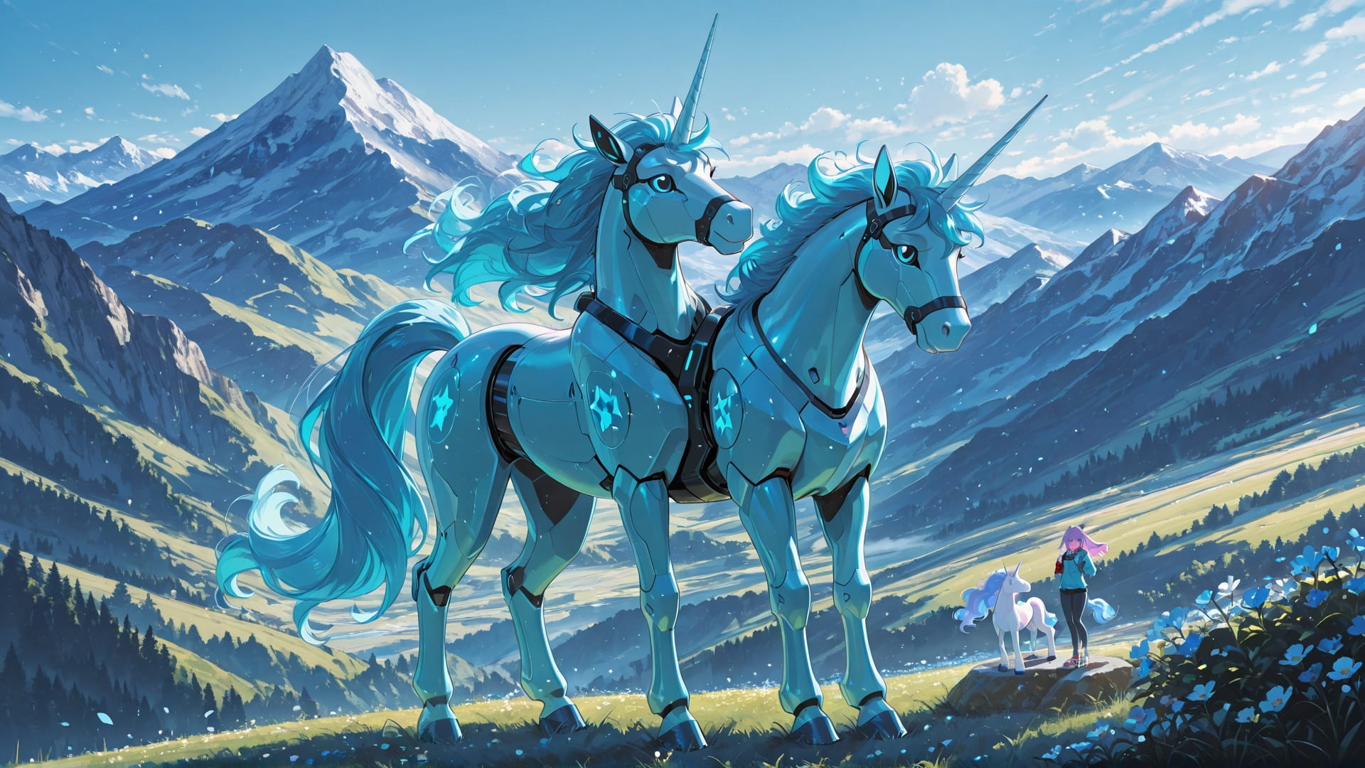 Blue Afternoon Mountain Switch2 smartphone wallpaper free download, vertical 16:9 format, Blue, Afternoon, Mountain, Spring