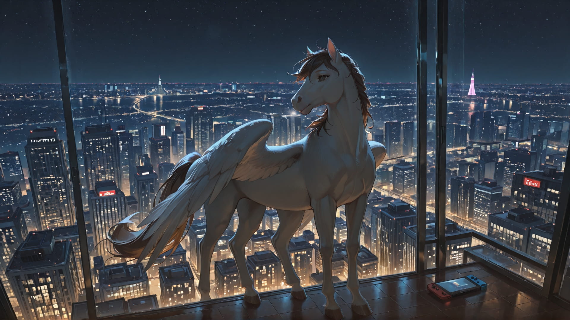 Brown Night City Switch2 smartphone wallpaper free download, vertical 16:9 format, Brown, Night, City, Winter