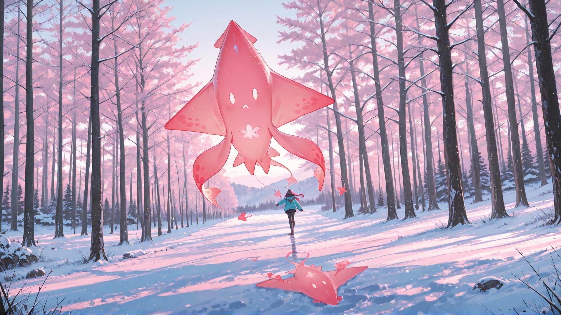 Pink Afternoon Nature Switch2 smartphone wallpaper free download, vertical 16:9 format, Pink, Afternoon, Nature, Winter