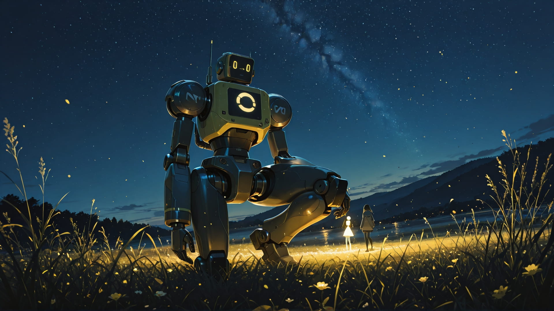 Yellow Night Sky Switch2 smartphone wallpaper free download, vertical 16:9 format, Yellow, Night, Sky, Spring