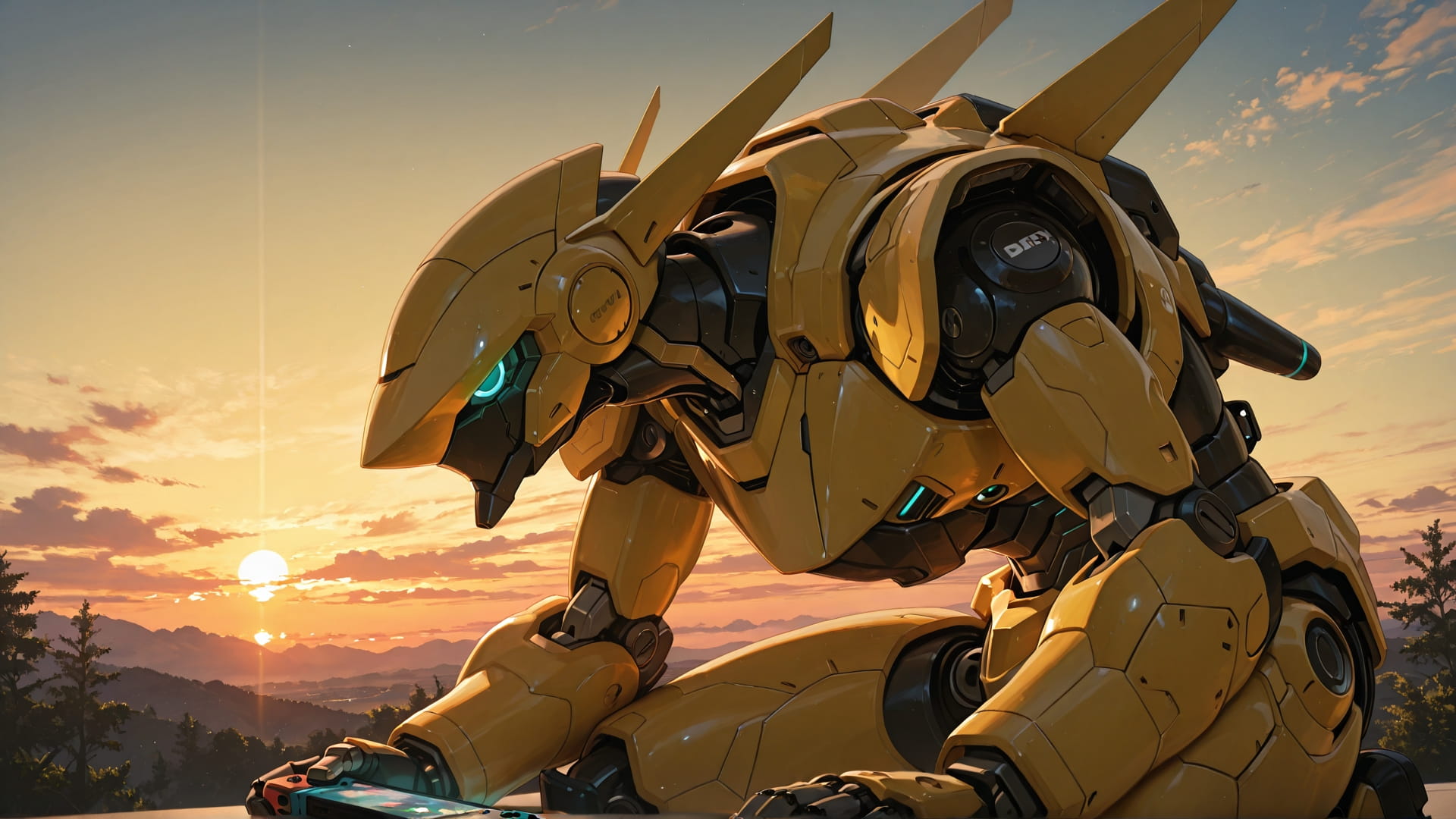 Yellow Sunset Sky Switch2 smartphone wallpaper free download, vertical 16:9 format, Yellow, Sunset, Sky, Spring